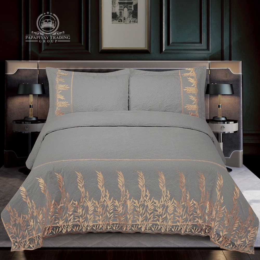 Gray and Gold Bedding Set
